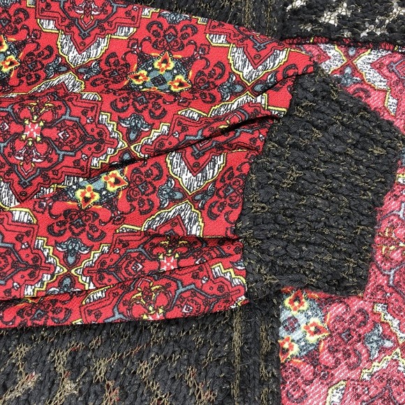 BKE Boutique Women's Printed Georgette 3/4 Sleeve Open Front‎ Cardigan Sweater - Picture 5 of 5